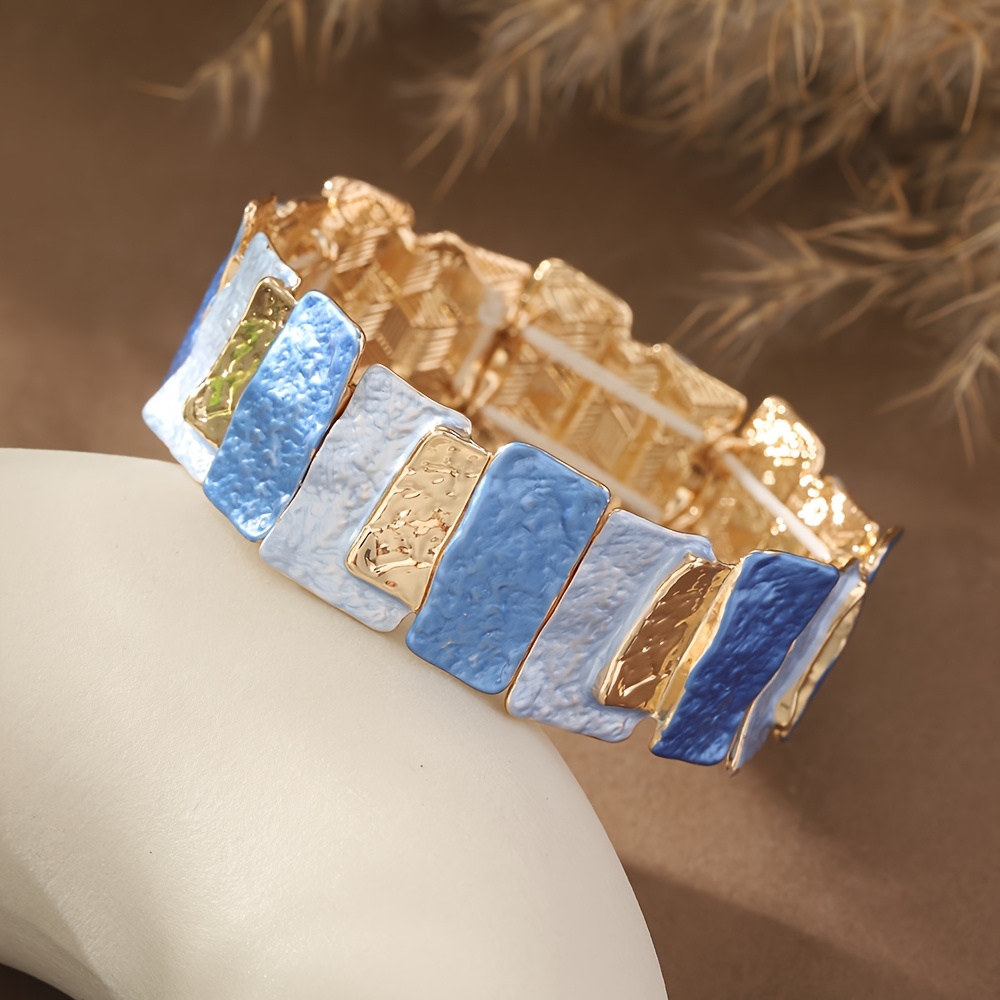 Women's Bohemian Geometric Elastic Adjustable Bangle, Trendy Design